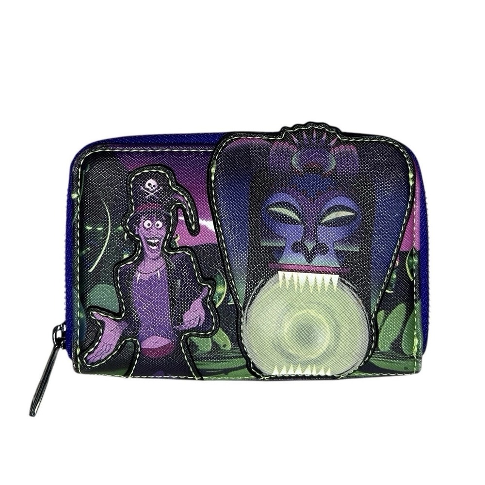 LOUNGEFLY Disney Princess and the Frog Dr Facilier Glow Zip Wallet Villain